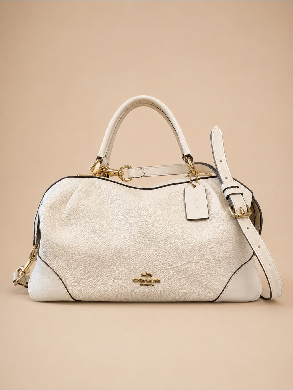Coach | The Lane Satchel 69621 White Pebbled Leather Gold Hardware